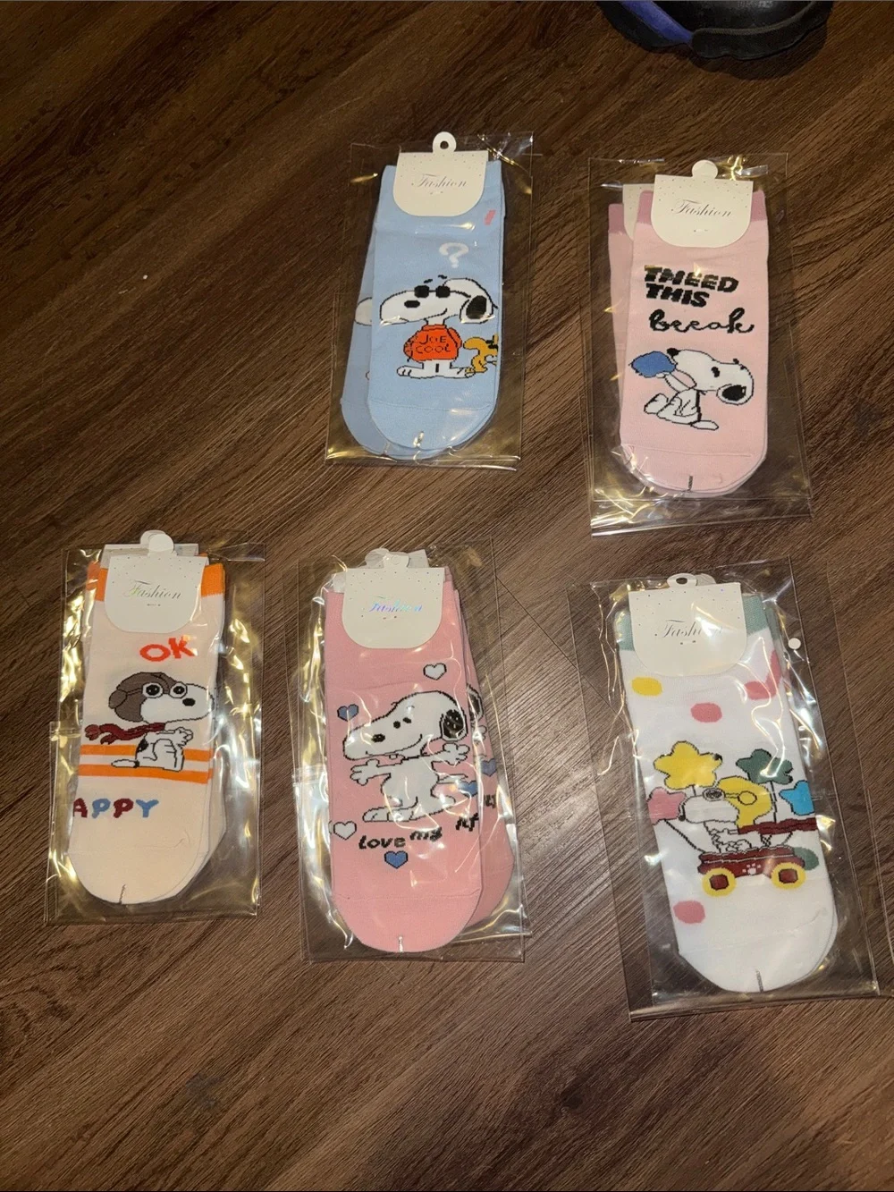 Snoopy Women’s NWT Ankle Socks Pack - Pink, Blue, White